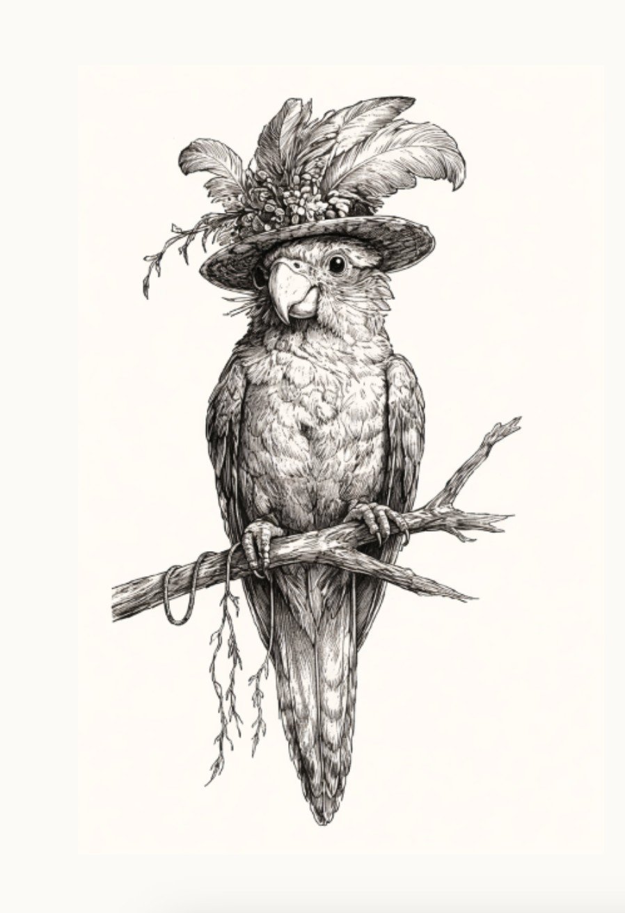 Illustration honoring Monica's free homeopathic care for rescue animals